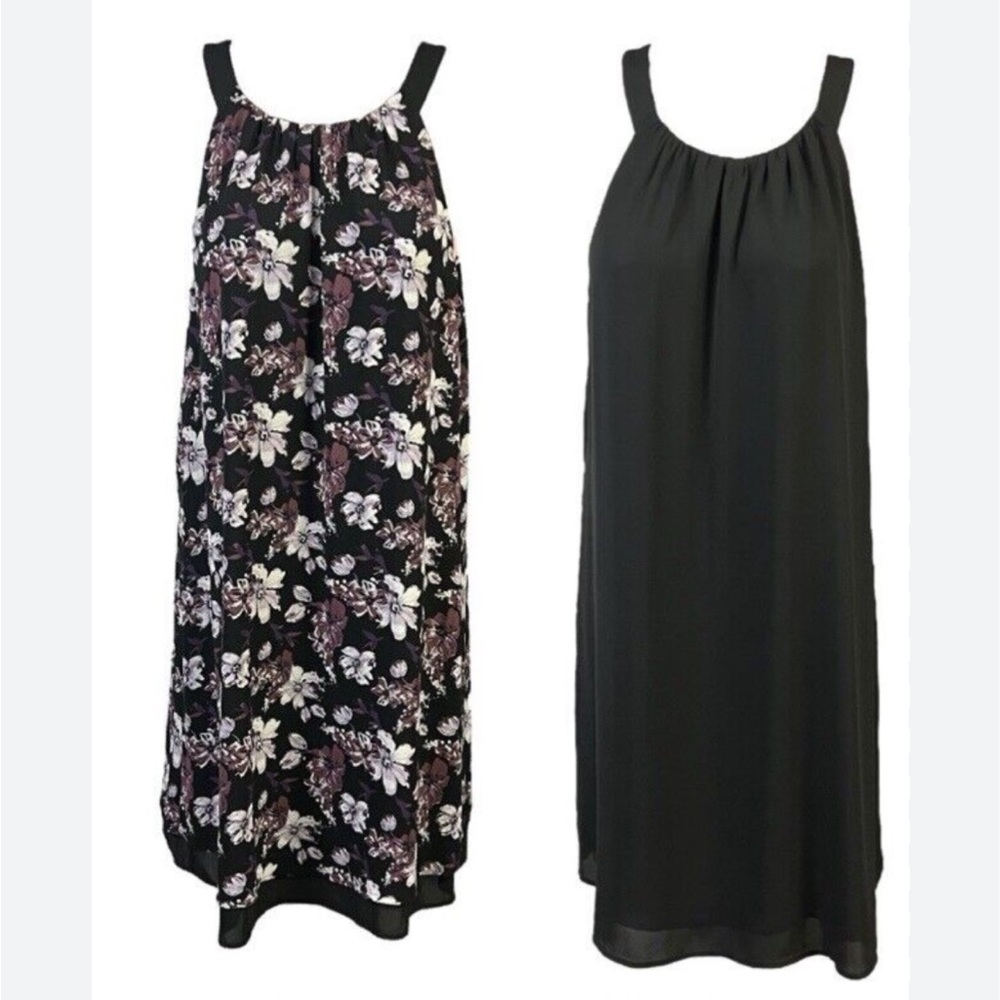 41 Hawthorn Carmella Floral and Black Sleeveless Dress Reversible L stitch fix